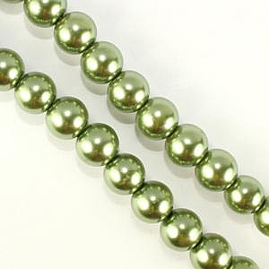 8mm Glass Pearl - Olivine